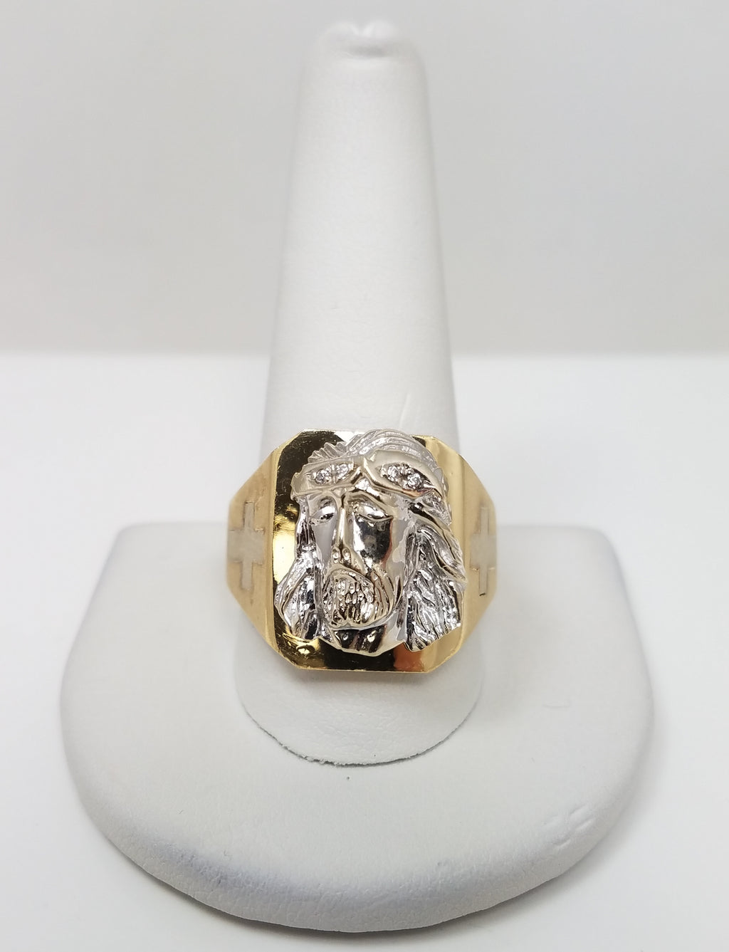Divine 14k Two Tone Gold Jesus Ring