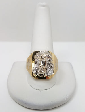 Divine 14k Two Tone Gold Jesus Ring