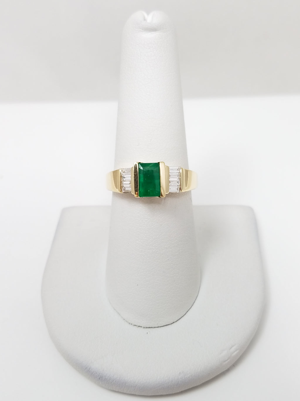 $2,500 EFFY Glorious 14k Yellow Gold Natural Emerald Diamond Ring