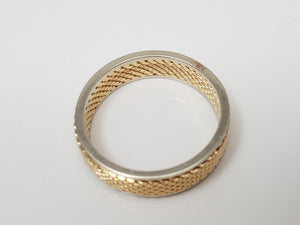 Fabulous New Old Stock 12k Two Tone Gold Wedding Ring Band