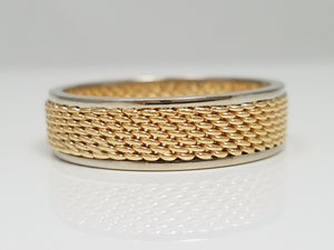 Fabulous New Old Stock 12k Two Tone Gold Wedding Ring Band