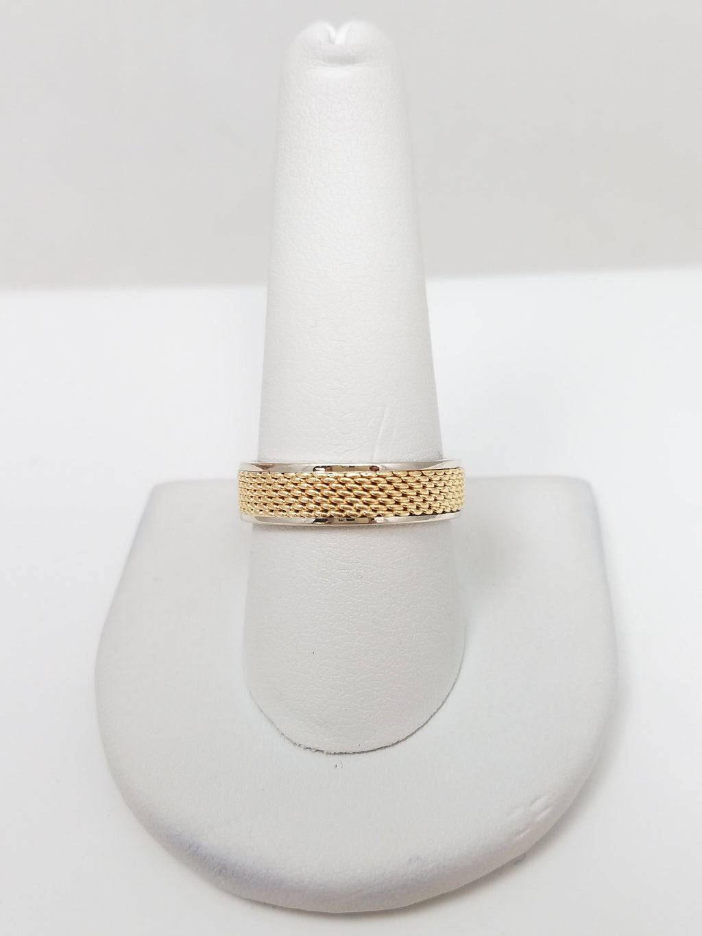 Fabulous New Old Stock 12k Two Tone Gold Wedding Ring Band