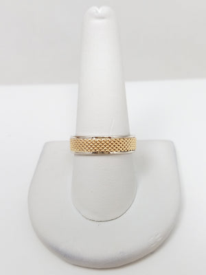 Fabulous New Old Stock 12k Two Tone Gold Wedding Ring Band