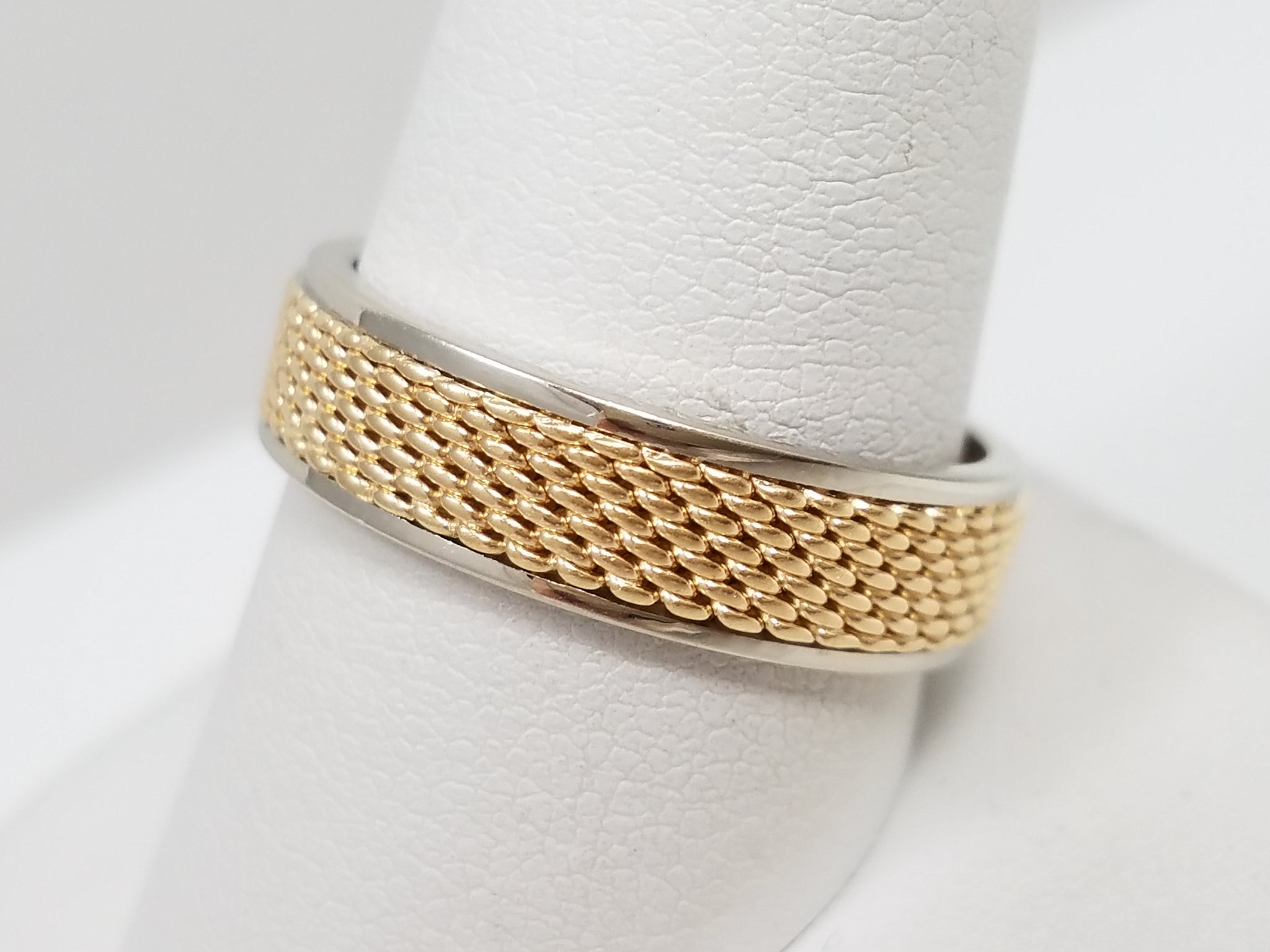 Fabulous New Old Stock 12k Two Tone Gold Wedding Ring Band
