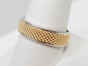 Fabulous New Old Stock 12k Two Tone Gold Wedding Ring Band