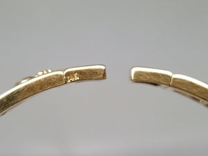 Extraordinary 14k Yellow Gold Flexible Panther Link Bangle Bracelet