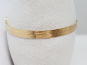 Snazzy 7.5" 14k Yellow Gold Reversible Diamond Cut Herringbone Bracelet