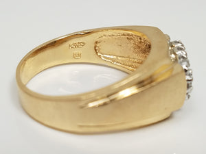 Glitzy 14k Yellow Gold Men's Natural Diamond Ring