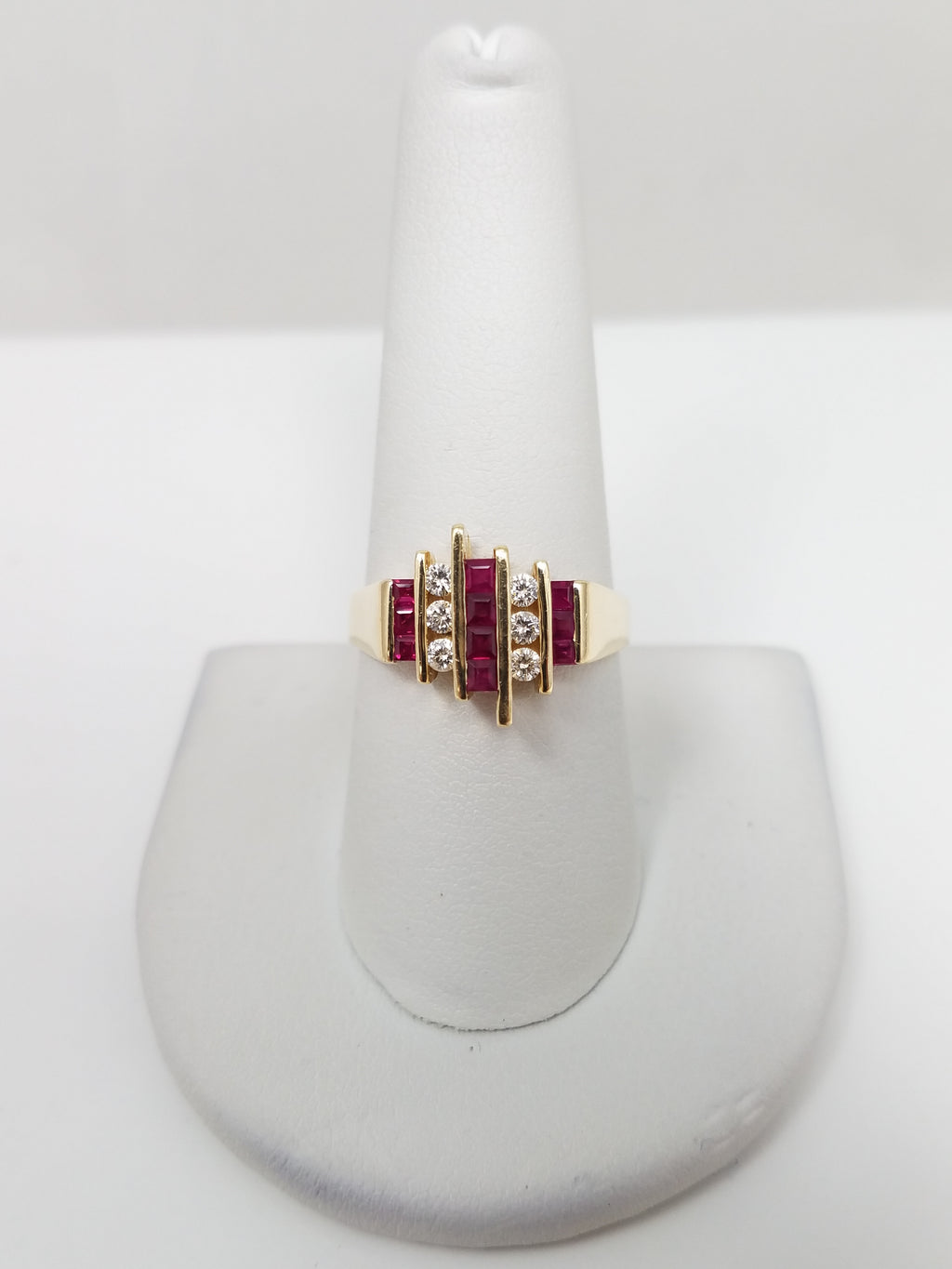 Magnificent 14k Yellow Gold Natural Ruby Diamond Custom Ring