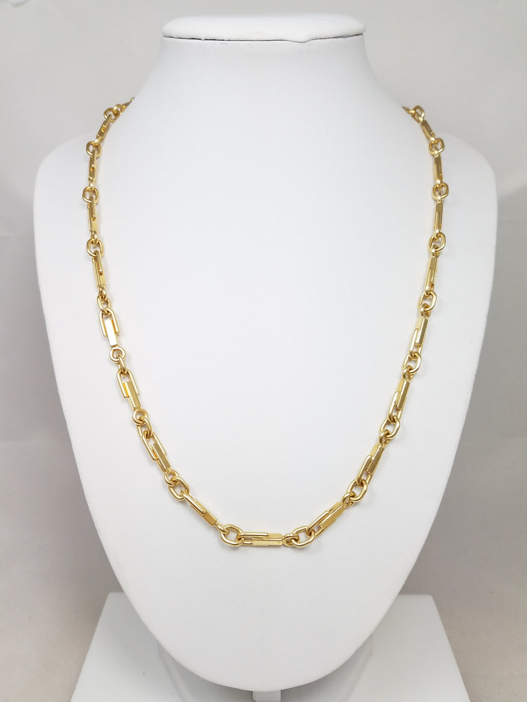 Exquisite 20" Solid 18k Yellow Gold Fancy Link Chain Necklace