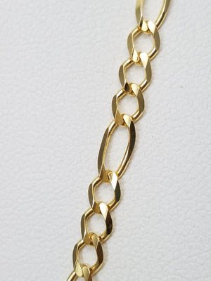 Dainty 18" Solid 10k Yellow Gold Figaro Link Chain Necklace