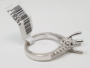 Exquisite New 18k White Gold Natural Diamond Engagement Ring Mount
