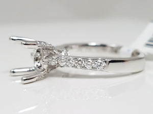 Exquisite New 18k White Gold Natural Diamond Engagement Ring Mount