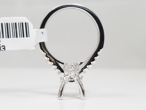 Exquisite New 18k White Gold Natural Diamond Engagement Ring Mount