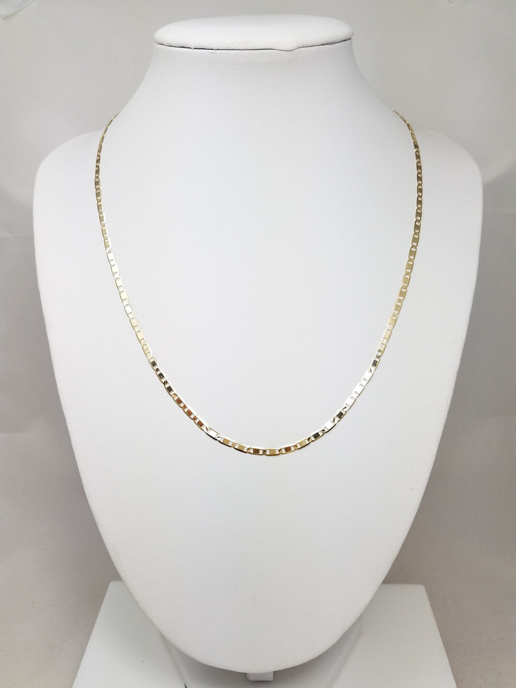 Shimmering New 18" Solid 10k Yellow Gold Flat Mariner Link Chain Necklace
