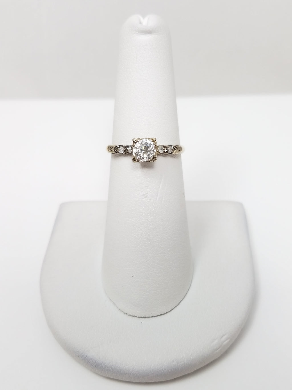 Vintage Natural Diamond 14k Yellow Gold Ring