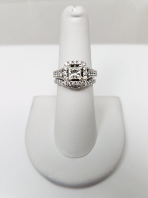 Extraordinary 14k White Gold IGI Certified 1.55ctw Natural Diamond Engagement Ring Set
