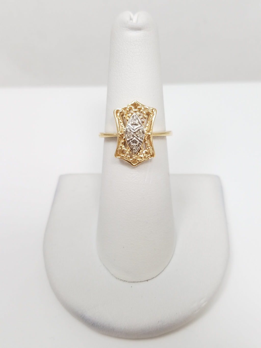 Sophisticated 14k Two Tone Gold Natural Diamond Custom Ring