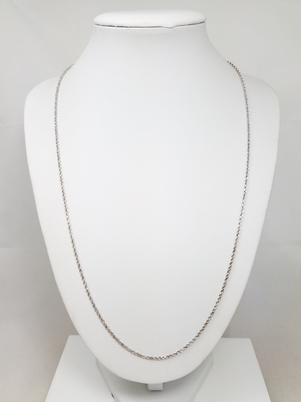 NEW 14k White Gold 22" Solid Rope Chain