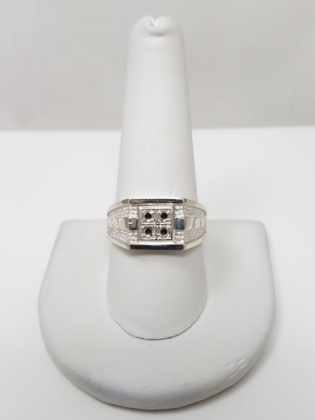 Men's Vintage Dapper 14k White Gold Ring Mount