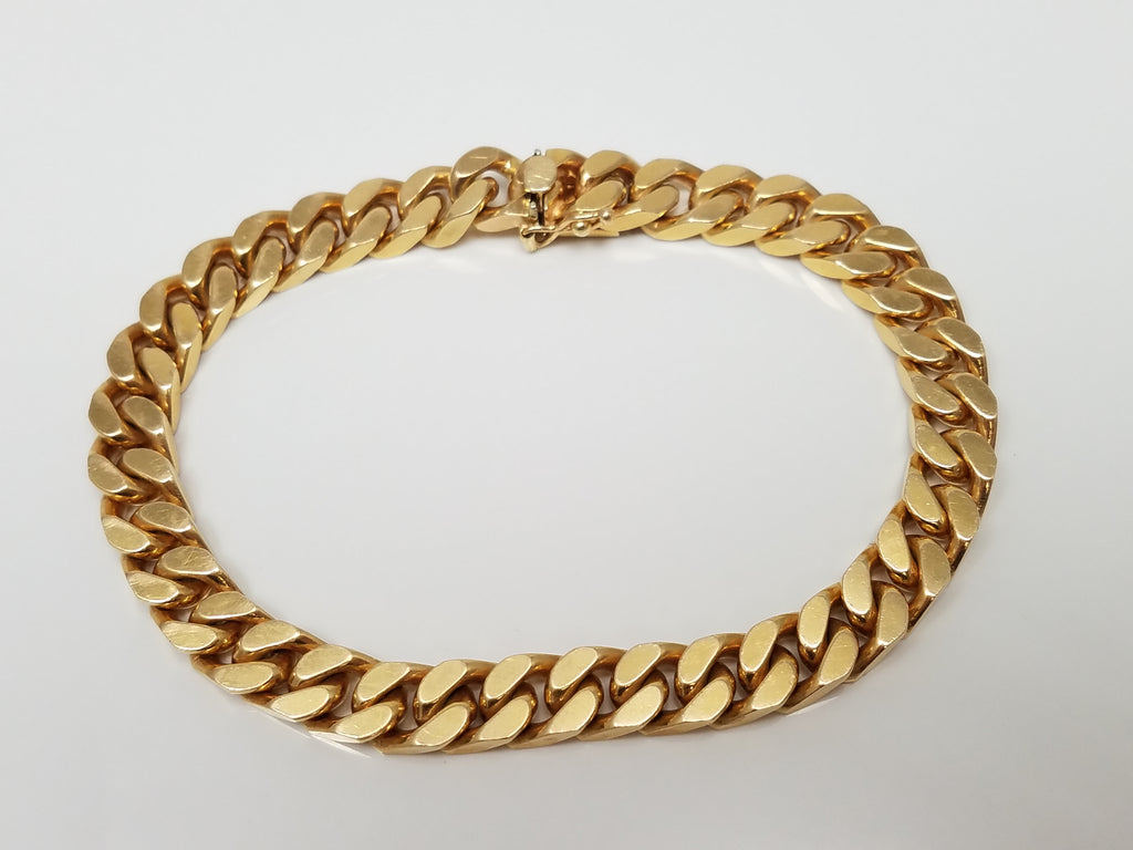 Dynamic 8" Solid 14k Yellow Gold Cuban Link Bracelet