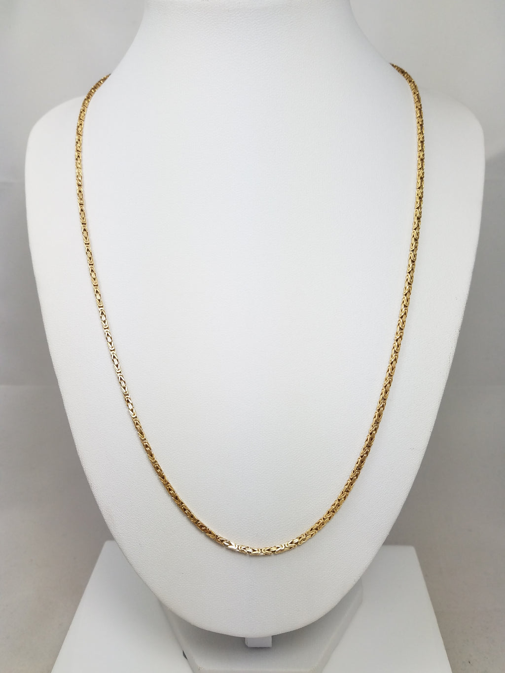 Cool 21" Solid 14k Yellow Gold Byzantine Chain Necklace