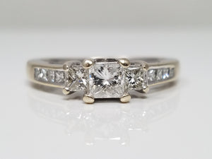 Classy 14k White Gold 0.50ctw Natural Diamond Engagement Ring