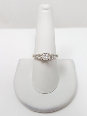 Classy 14k White Gold 0.50ctw Natural Diamond Engagement Ring