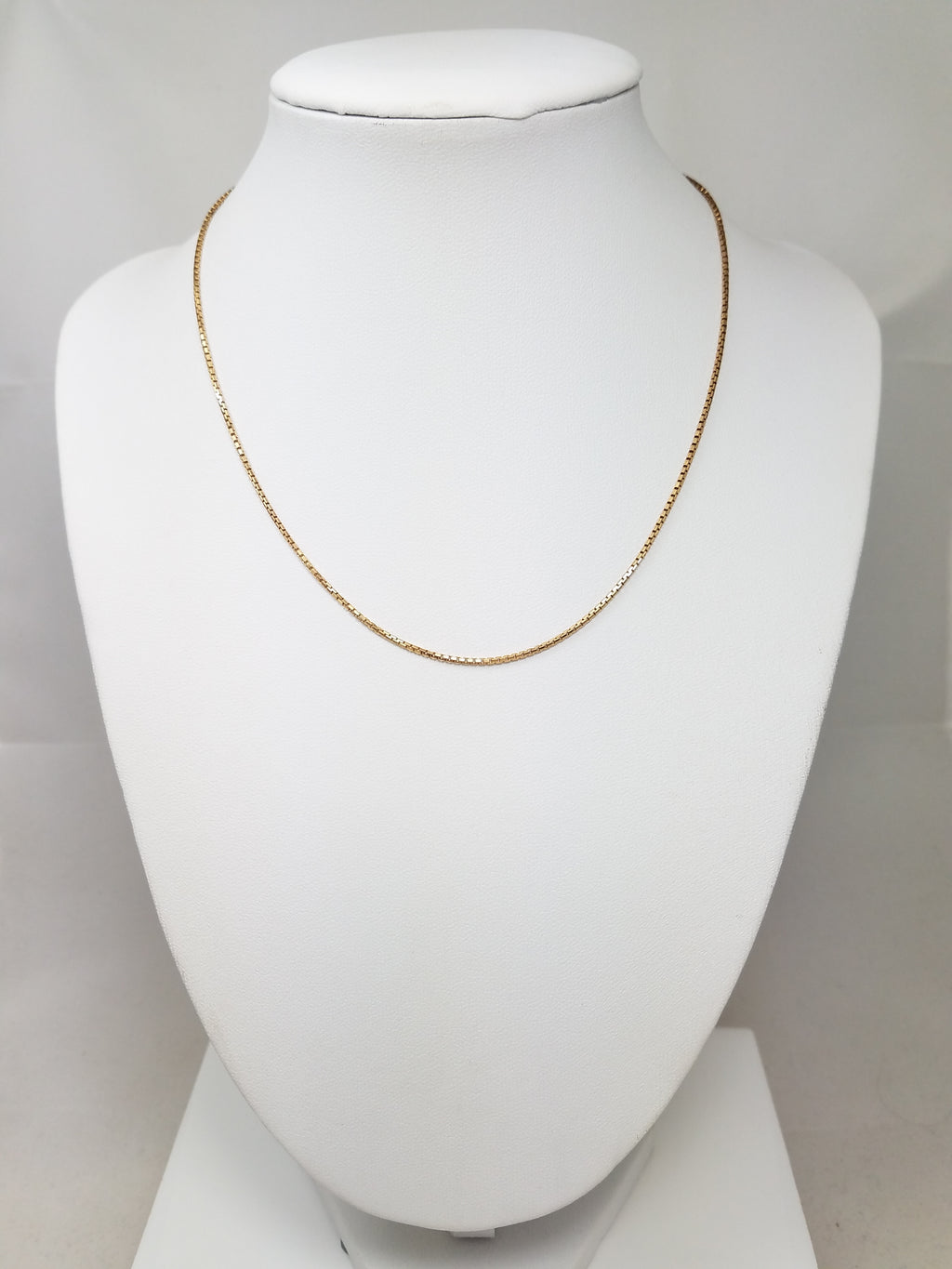 Petite 15" Solid 14 Yellow Gold Box Link Chain