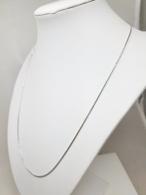 Sleek 14k White Gold 20" Diamond Cut Snake Link Chain