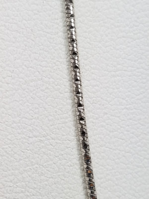 Sleek 14k White Gold 20" Diamond Cut Snake Link Chain