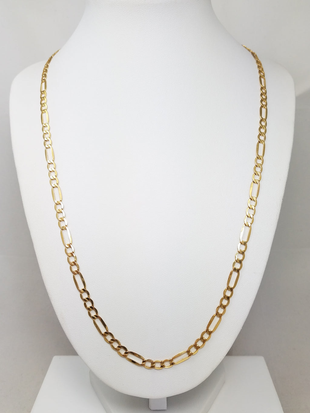 Awesome 14k Yellow Gold Hollow 22" Figaro Link Chain