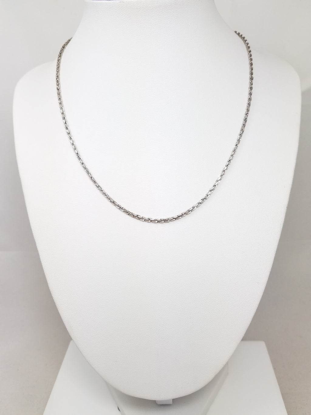 Unique 14k White Gold Solid Fancy Rope 16" Chain