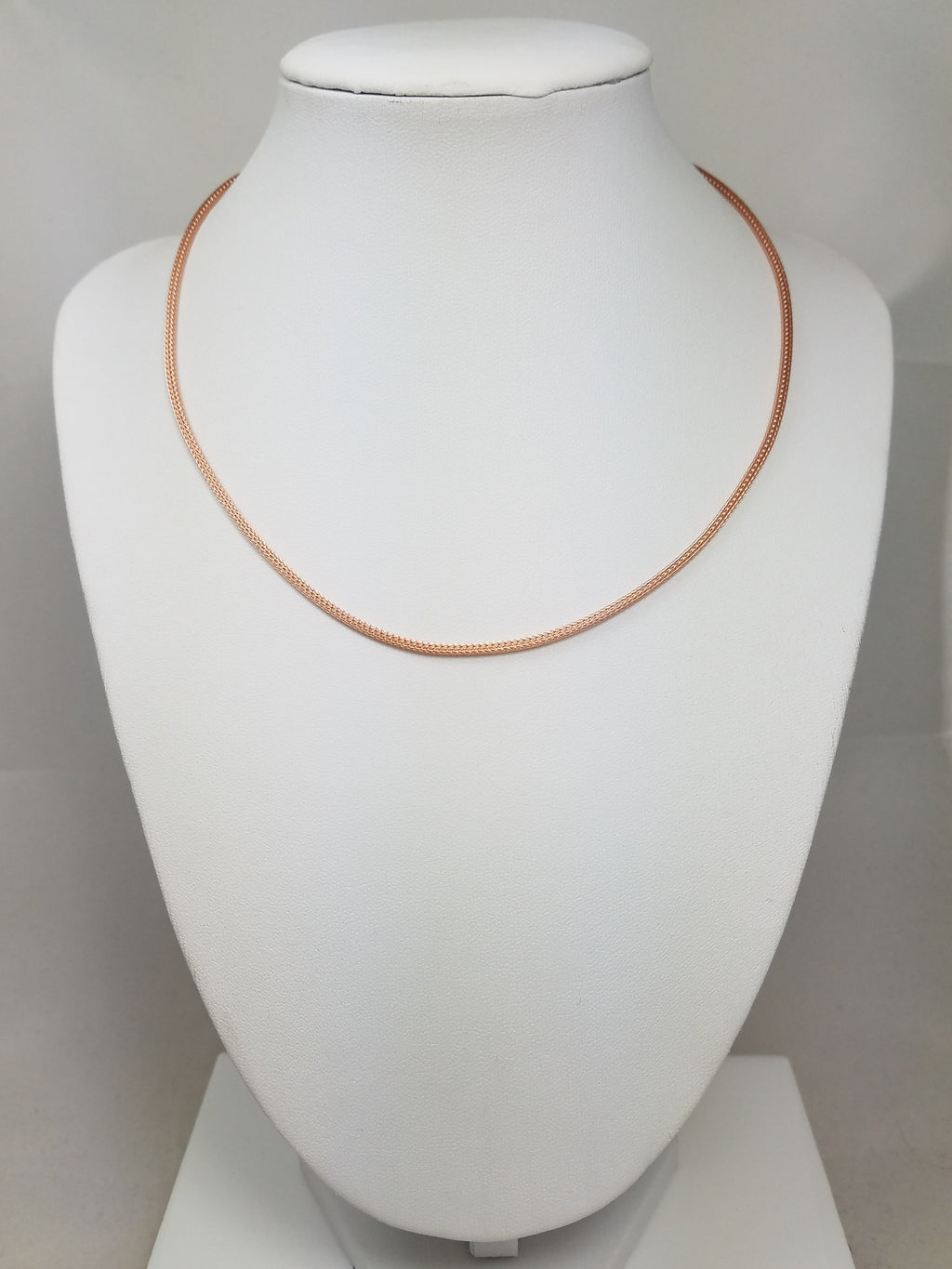 New! Thrilling 16" 14k Rose Gold Mesh Link Necklace