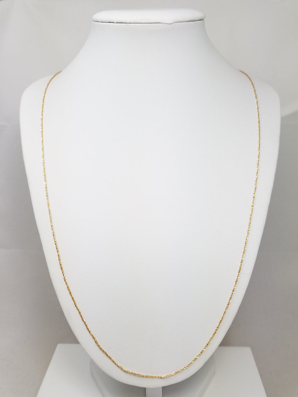 Sparkly 24" 14k Yellow Gold Tinsel Link Chain Necklace