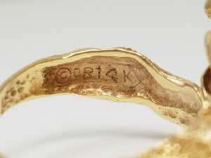 For All You Horse Lovers  Gorgeous 14k Yellow Gold Natural Ruby Horse Ring