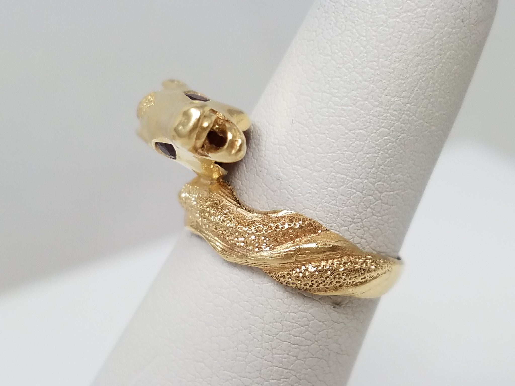 For All You Horse Lovers  Gorgeous 14k Yellow Gold Natural Ruby Horse Ring