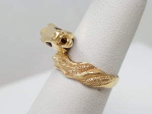 For All You Horse Lovers  Gorgeous 14k Yellow Gold Natural Ruby Horse Ring