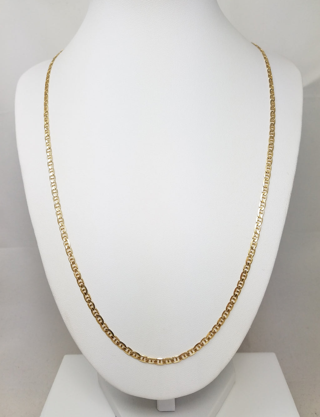Glittering 22" Solid 14k Yellow Gold Anchor Link Chain Necklace