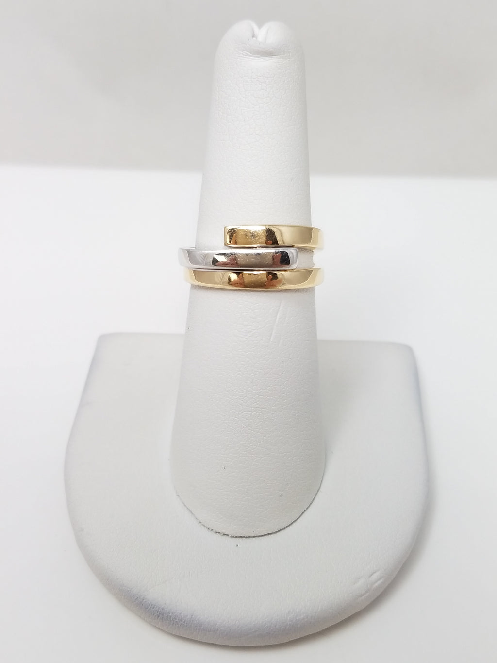 Modern 14k Two Tone Gold Ring