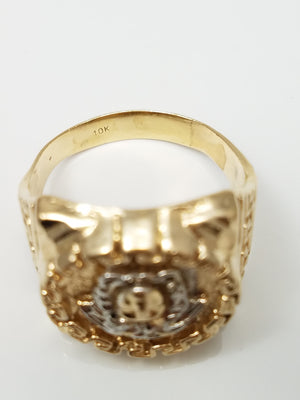 Dapper Men's 10k Two Tone Gold Mask Ring