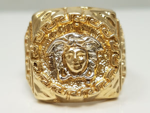 Dapper Men's 10k Two Tone Gold Mask Ring