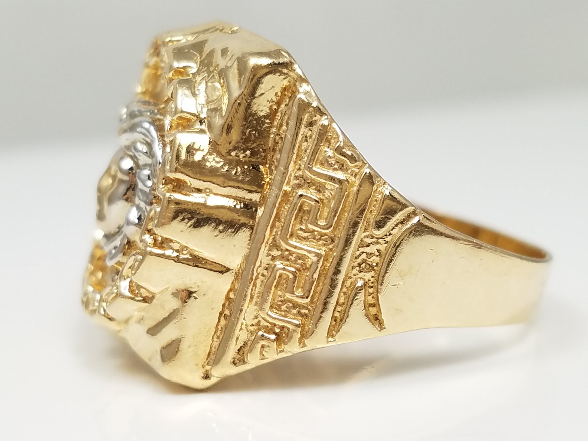 Dapper Men's 10k Two Tone Gold Mask Ring