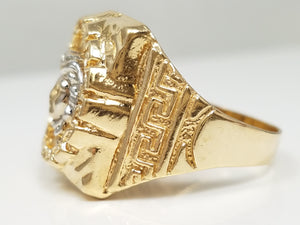 Dapper Men's 10k Two Tone Gold Mask Ring