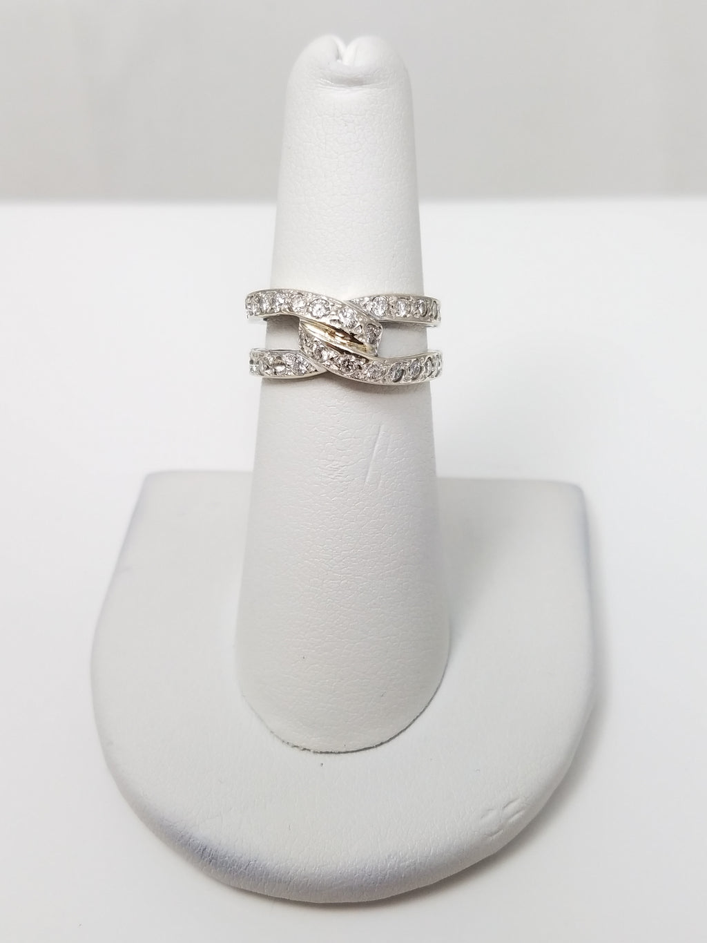 Retro 14k White Gold 0.50ctw Natural Diamond Ring Band