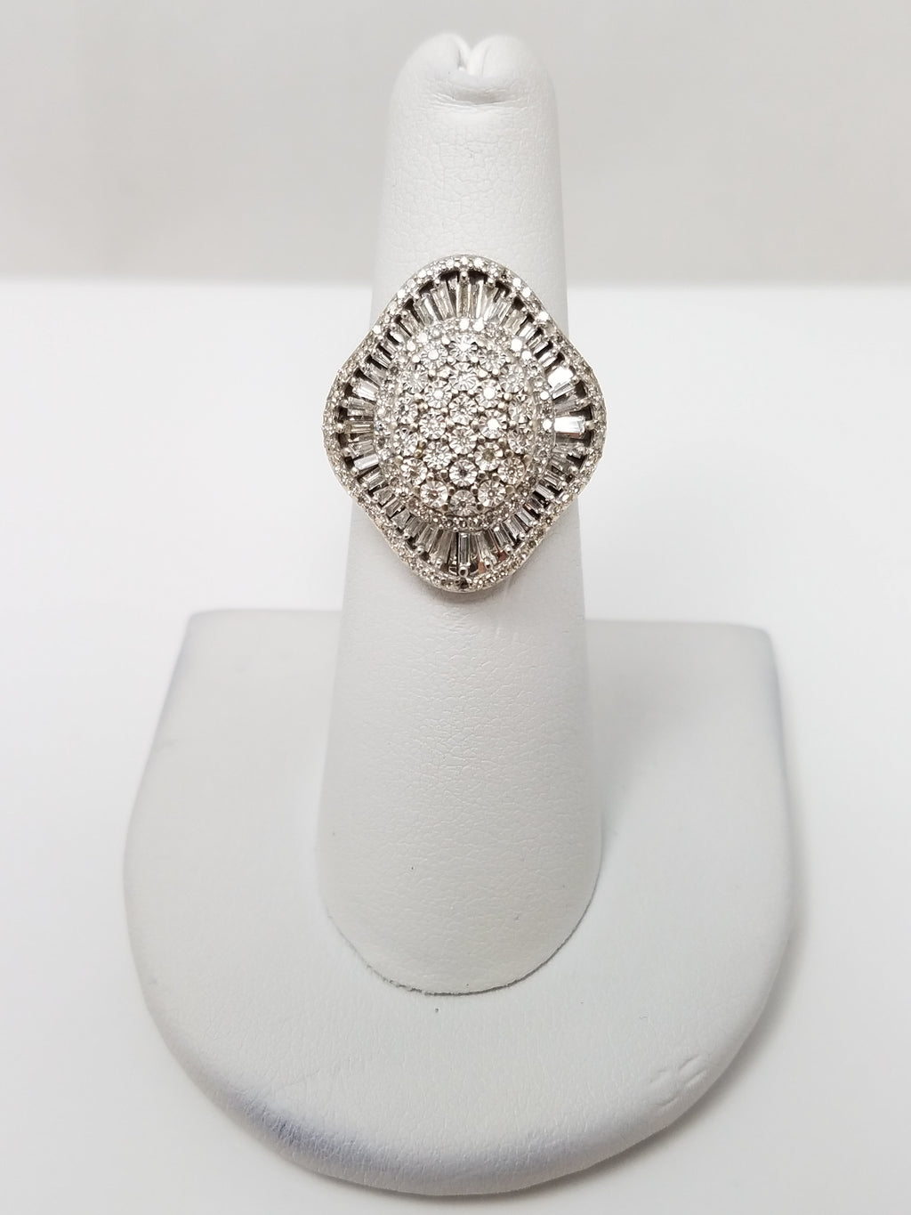 Eye Catching 10k White Gold 1ctw Natural Diamond Custom Ring