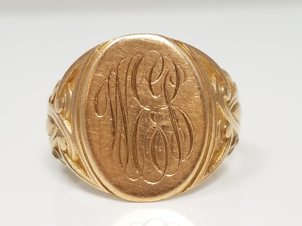 Lovely 1900's 10k Yellow Gold Art Nouveau Gold Ring