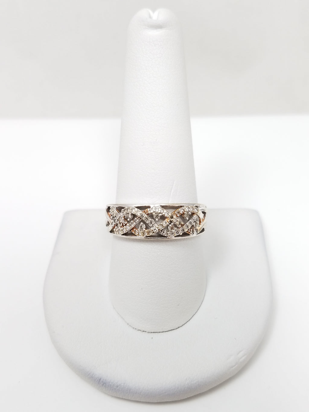 Elegant 14k Two Tone Gold Natural Diamond Custom Ring Band