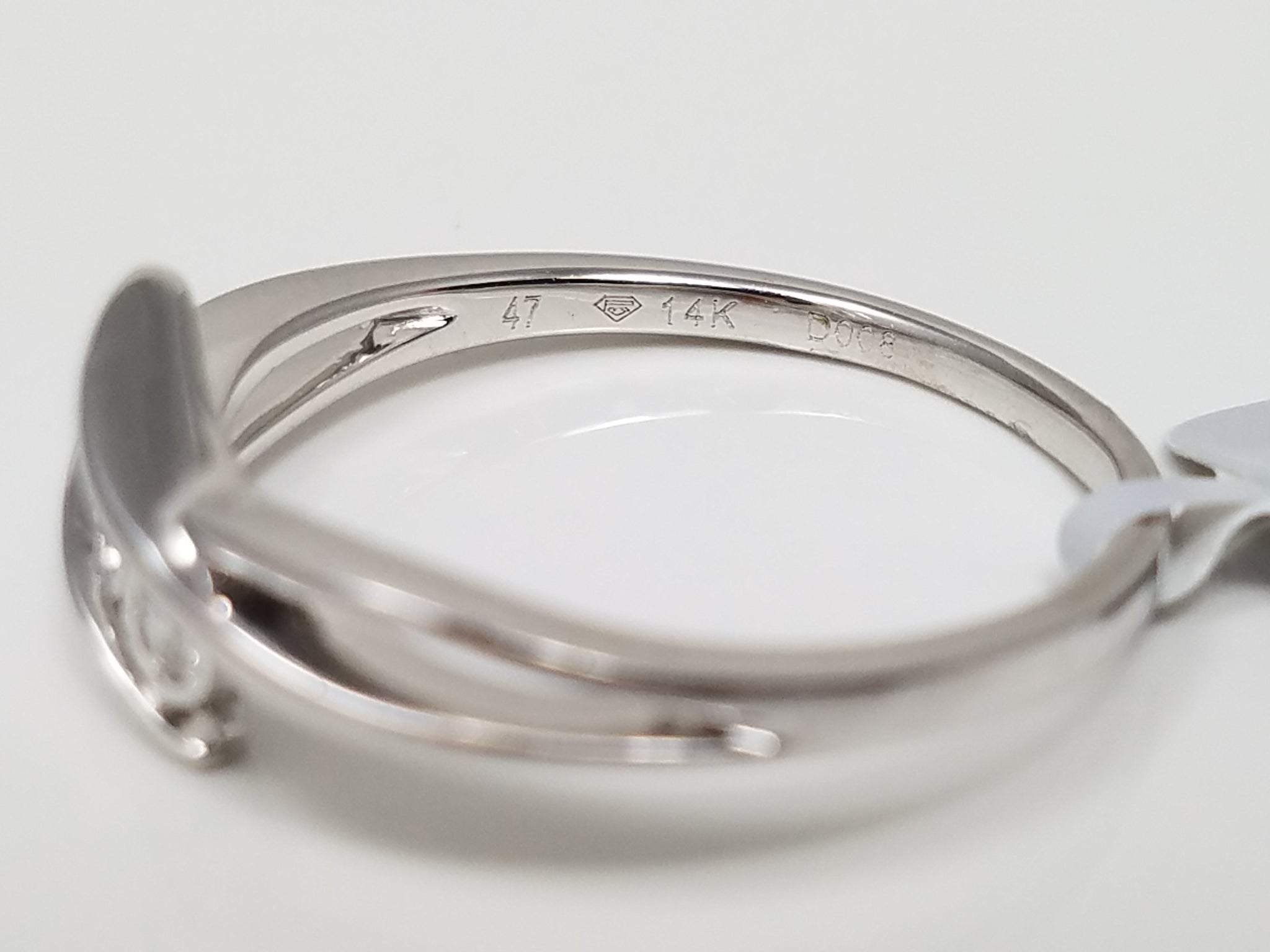 New Chic 14k White Gold Natural Diamond Ring Band