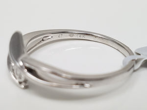 New Chic 14k White Gold Natural Diamond Ring Band